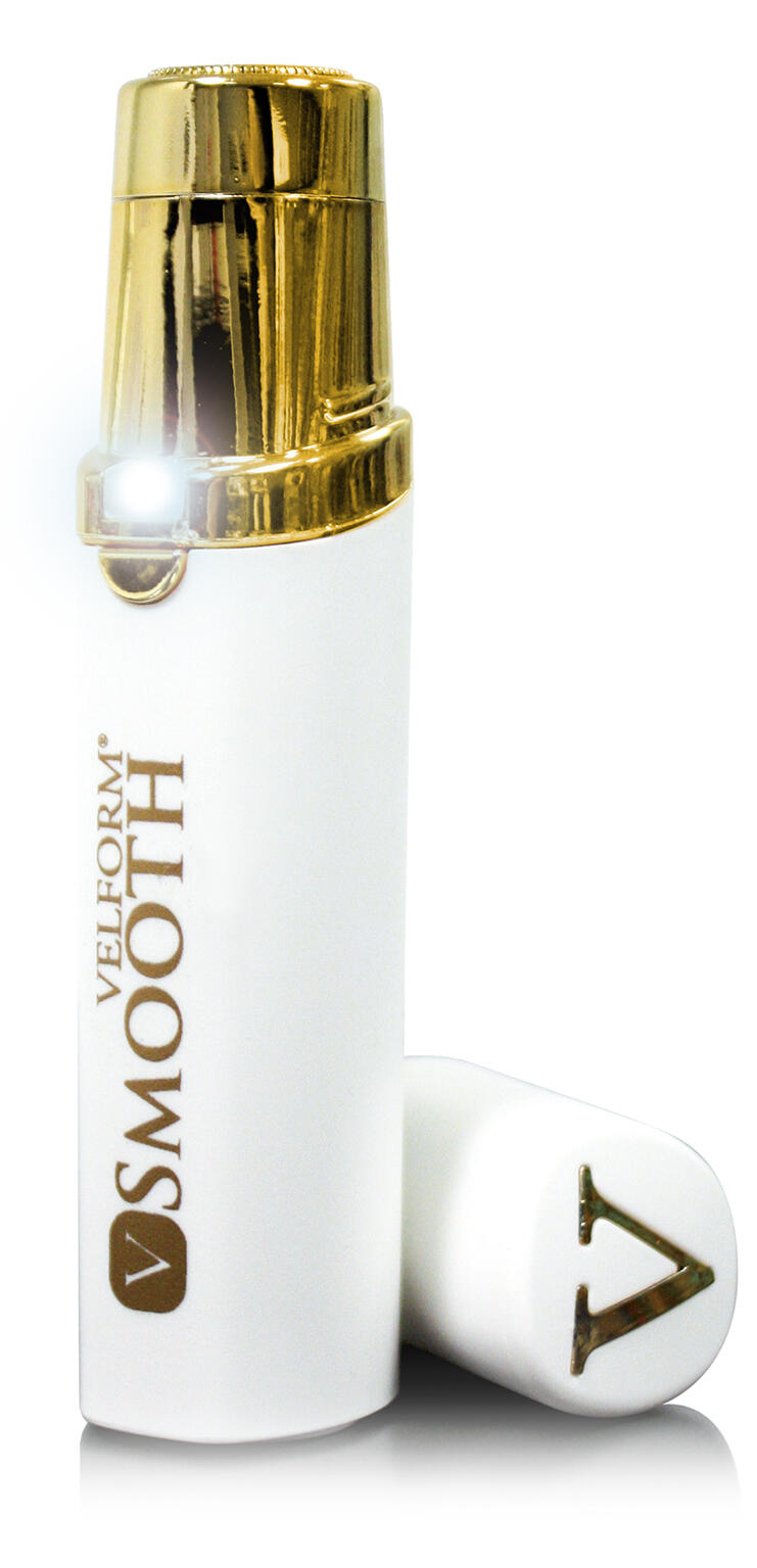 Depiladora facial compacta com cabeça em ouro 18K