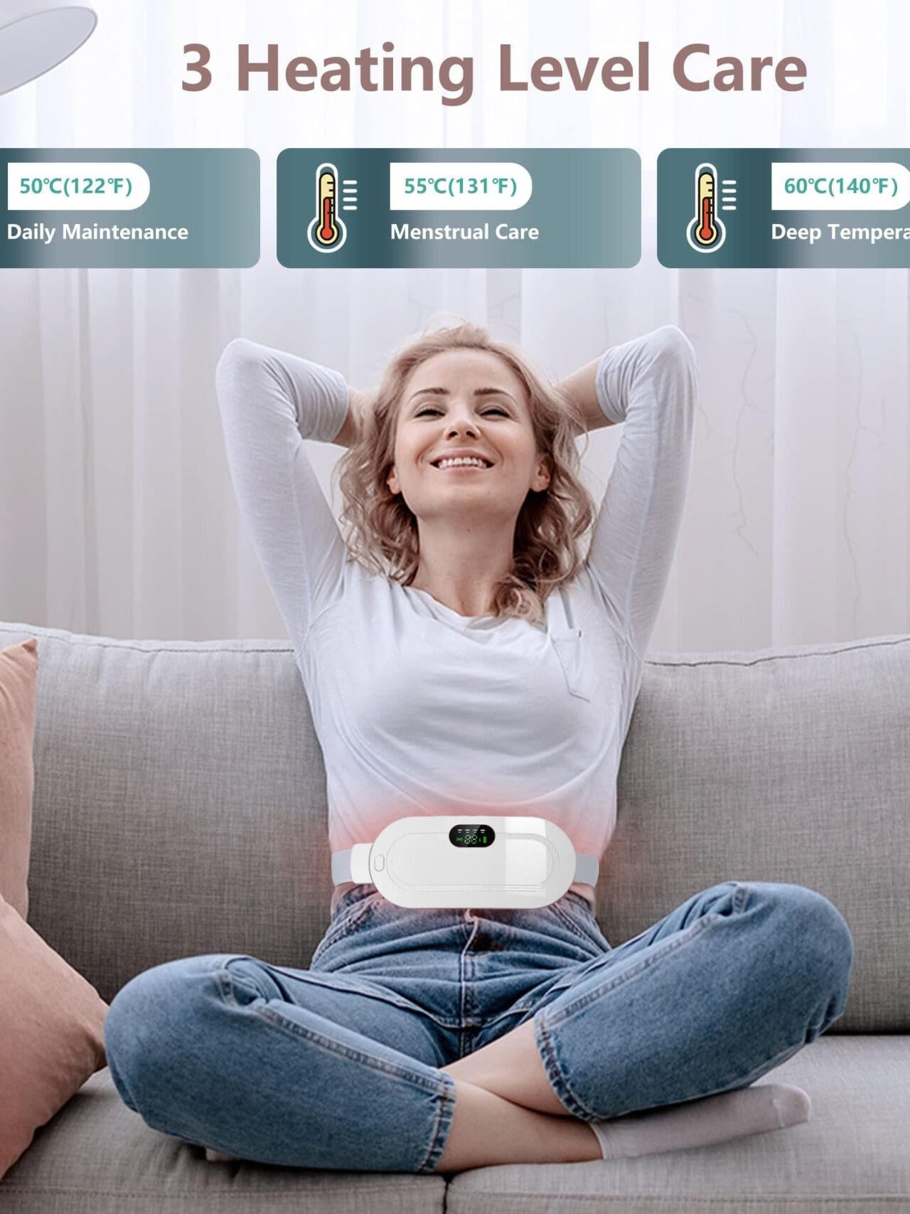 Cinturão de massagem abdominal com calor