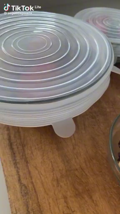 Tapa de Silicone Reutilizável – Conserva os seus Alimentos Sem Plástico e Sem Derrames